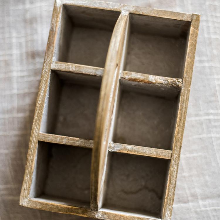 Wooden Basket with Carry Handle