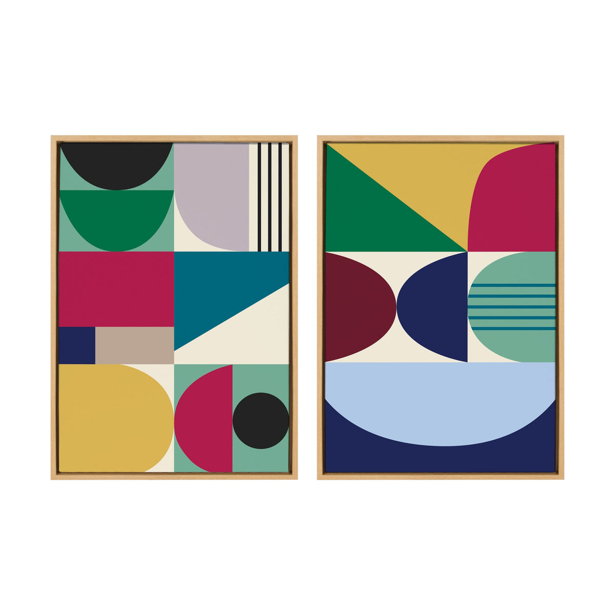 Sylvie MCM Pattern 10 and 11 Framed Canvas Set of 2 by Rachel Lee of My Dream Wall