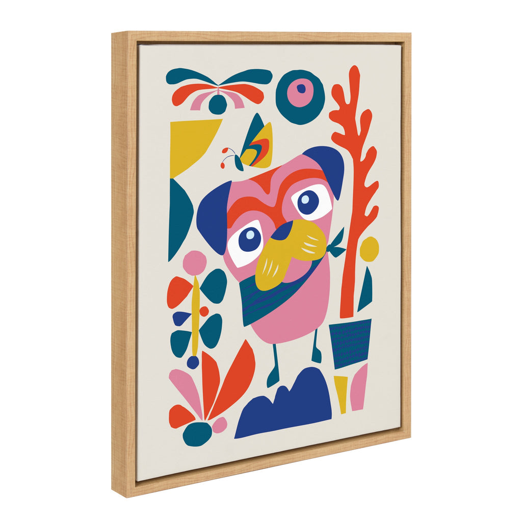 Sylvie Mid Century Modern Pug Framed Canvas by Rachel Lee of My Dream Wall