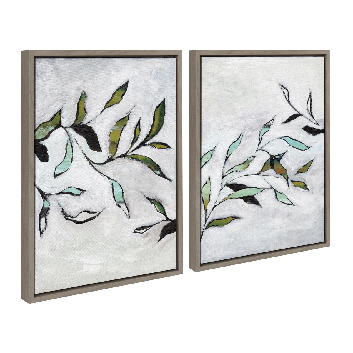 Sylvie Branch I and II Framed Canvas Art Set of 2 by Nikita Jariwala