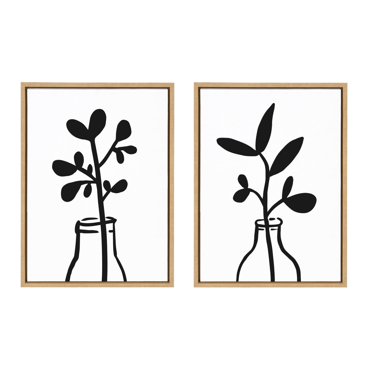 Sylvie Modern Botanical Framed Canvas Set of 2 by The Creative Bunch Studio
