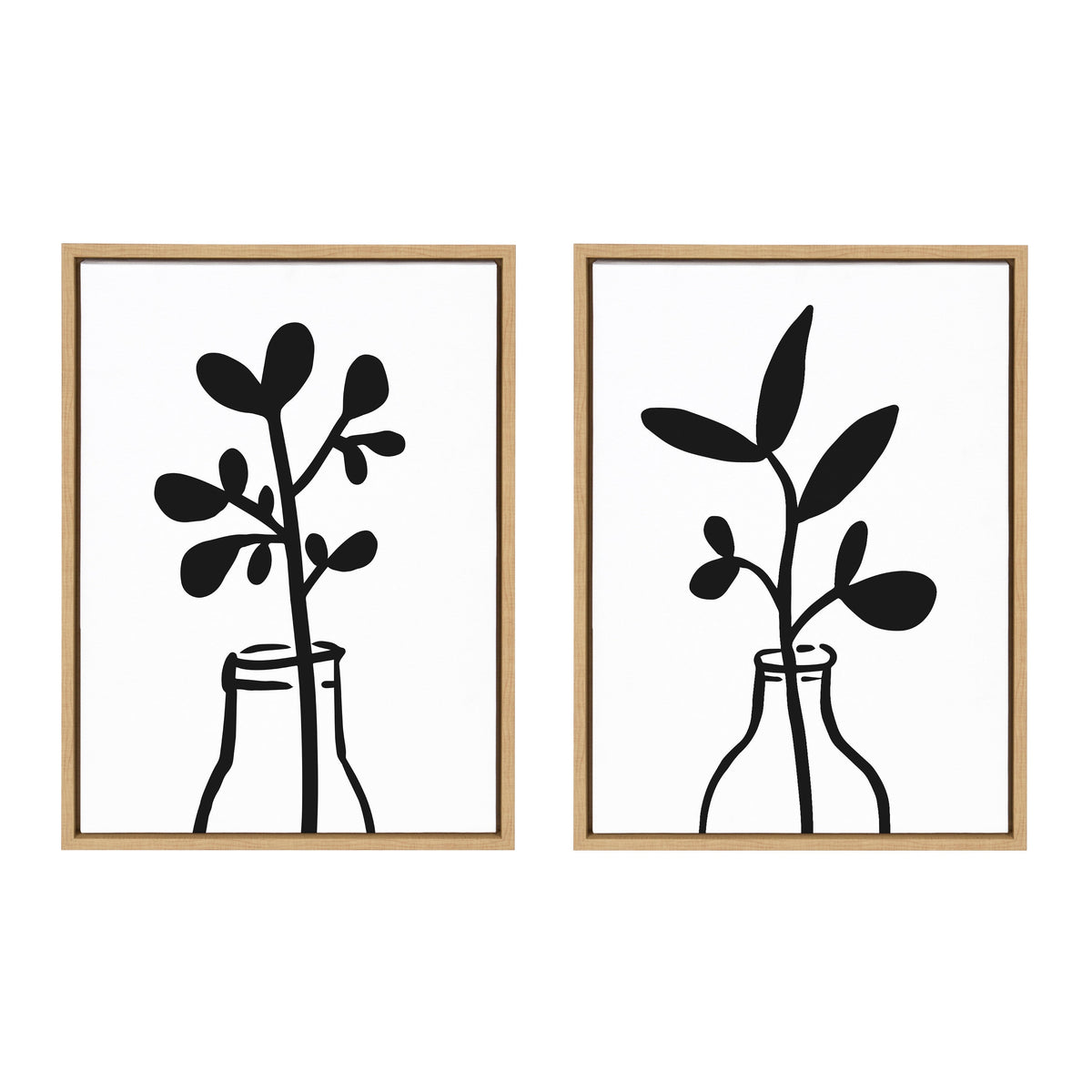 Sylvie Modern Botanical Framed Canvas Set of 2 by The Creative Bunch Studio