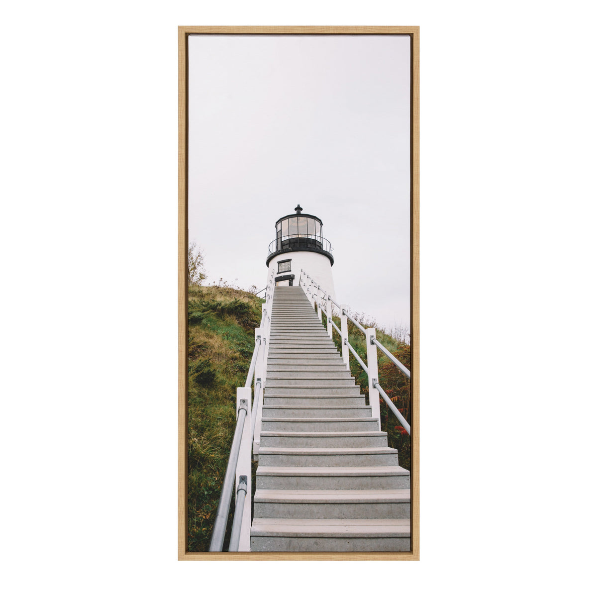 Sylvie Maine Lighthouse Framed Canvas by Patricia Hasz