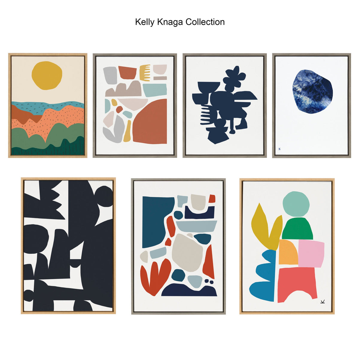 Sylvie Meditation 1 and 2 Framed Canvas Art Set of 2 by Kelly Knaga
