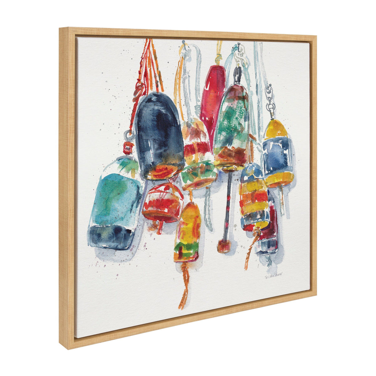 Sylvie Vintage Buoys Framed Canvas by Patricia Shaw