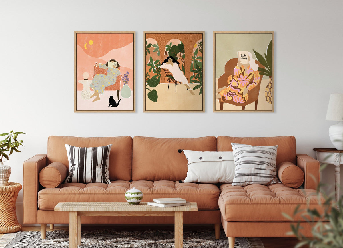 Sylvie A Wine a Day Keeps the Doctor Away Framed Canvas by Alja Horvat