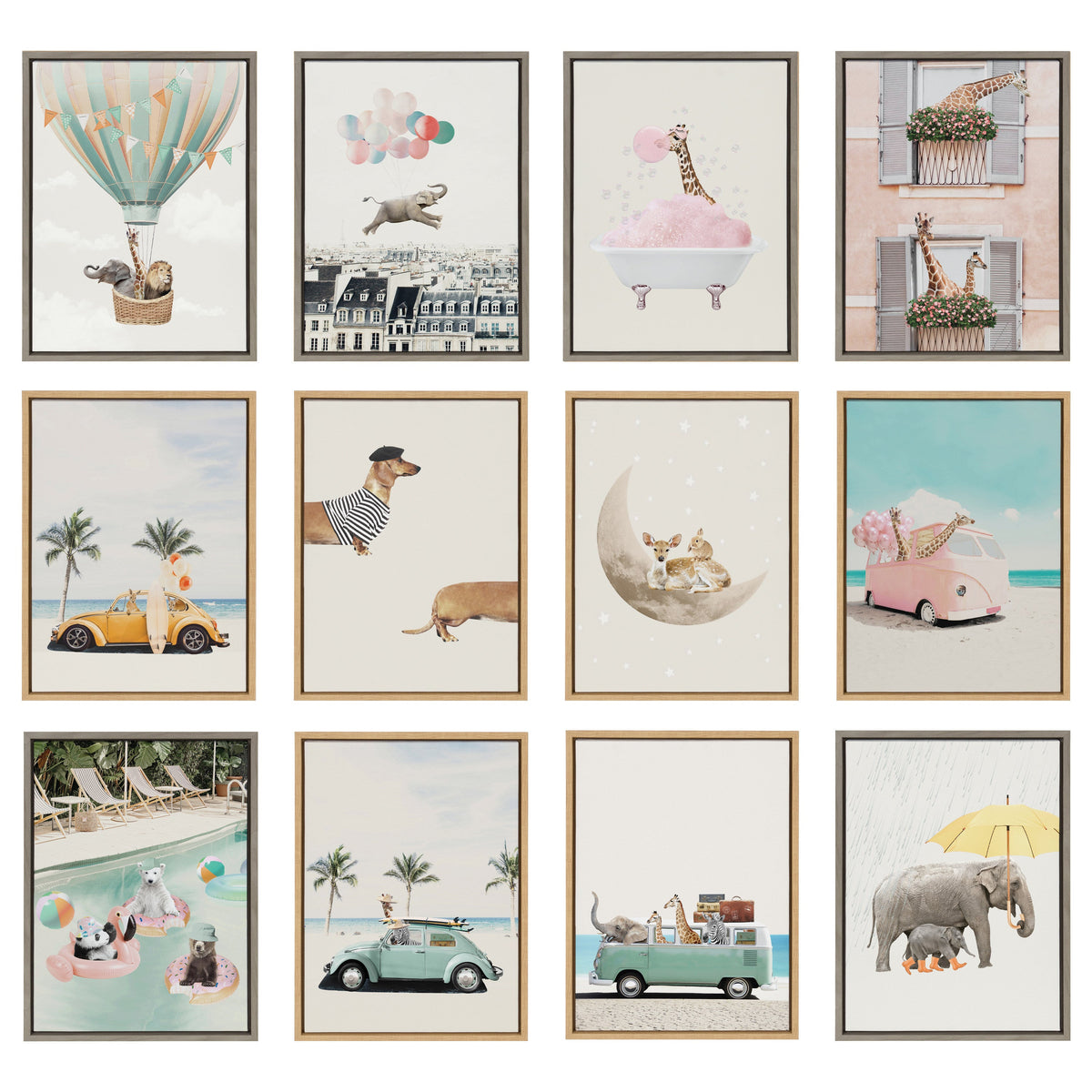 Sylvie Summer Adventures Framed Canvas by July Art Prints