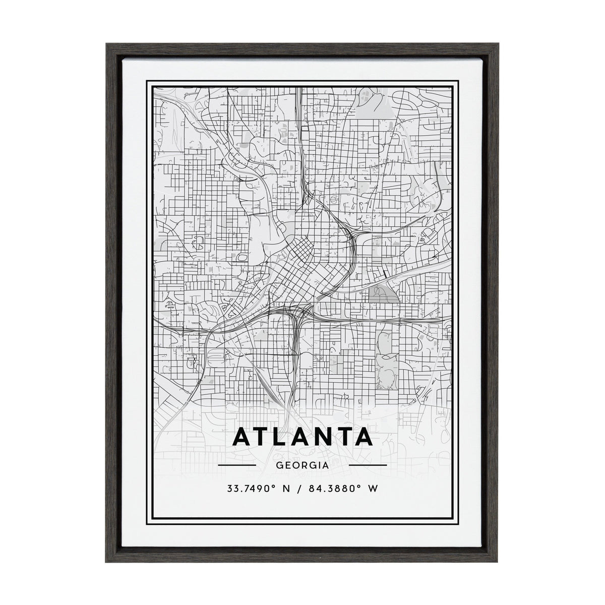 Sylvie Atlanta Modern Map Framed Canvas by Jake Goossen