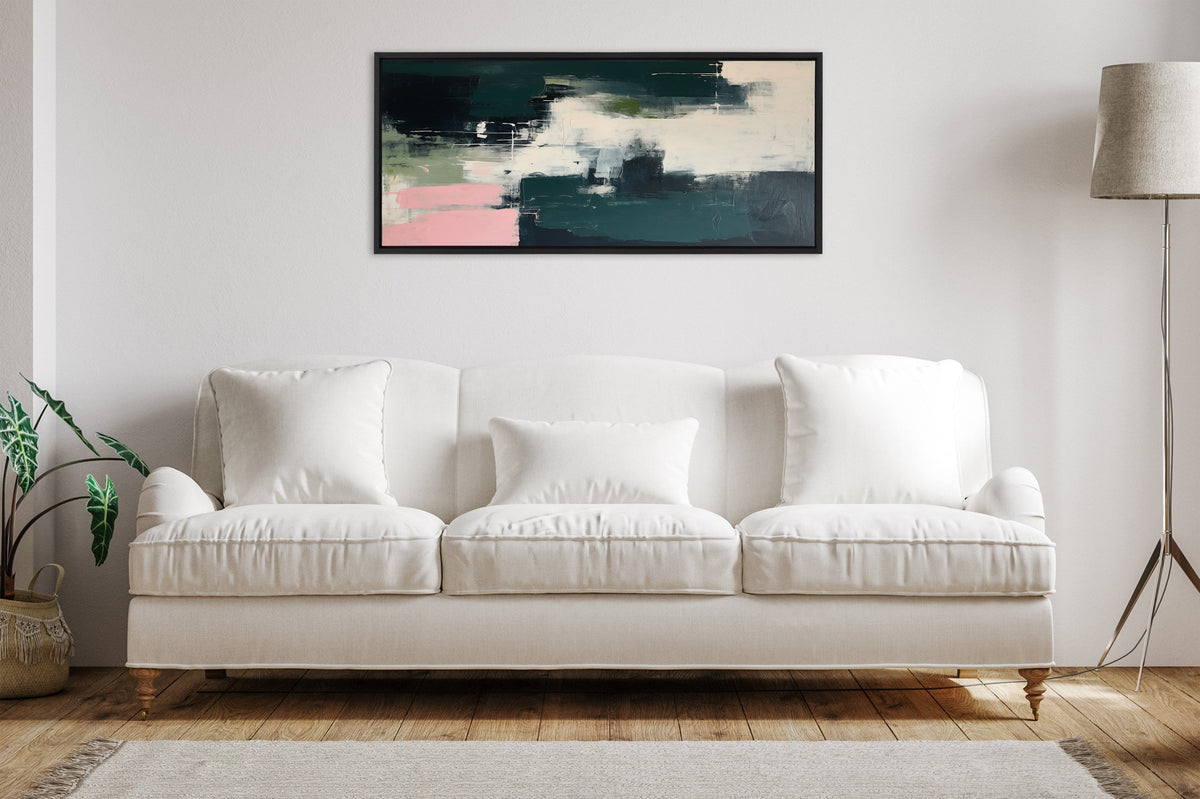 Sylvie Emerald Blush Framed Canvas by Amy Lighthall