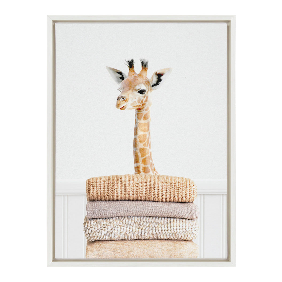 Sylvie Fold Giraffe Framed Canvas by Amy Peterson Art Studio