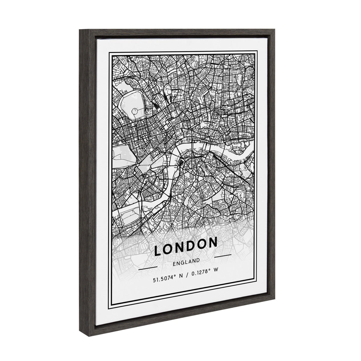Sylvie London Modern Map Framed Canvas by Jake Goossen
