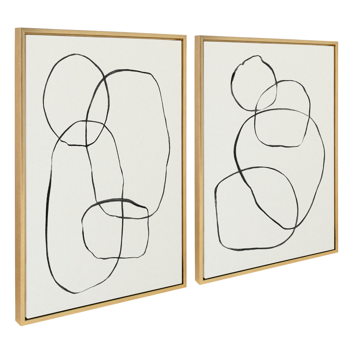 Sylvie Going in Circles Framed Textured Canvas Set of 2 by Teju Reval of SnazzyHues