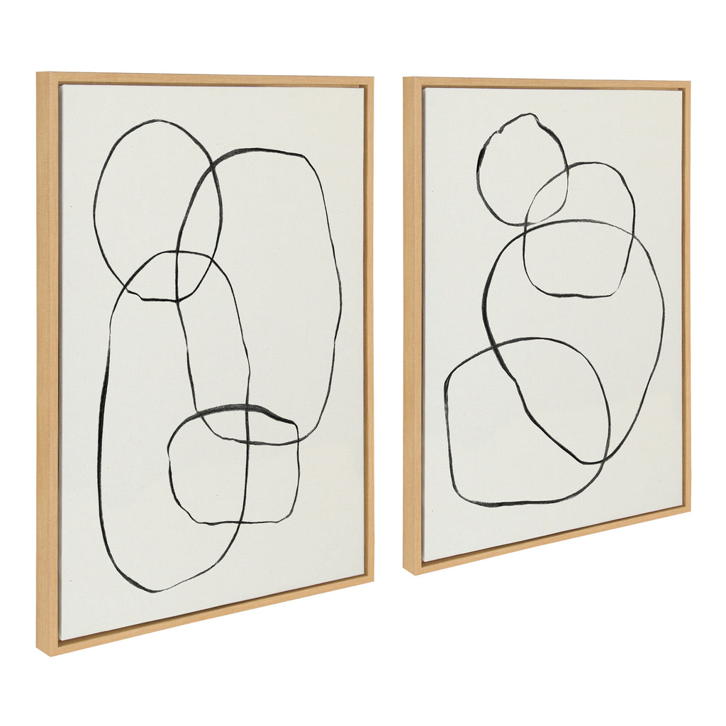 Sylvie Going in Circles Framed Textured Canvas Set of 2 by Teju Reval of SnazzyHues