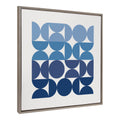Sylvie Circles and Curves Ocean Beach Blues Framed Canvas by The Creative Bunch Studio