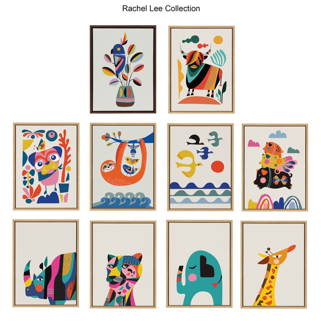 Sylvie Mid Century Modern Pug Framed Canvas by Rachel Lee of My Dream Wall