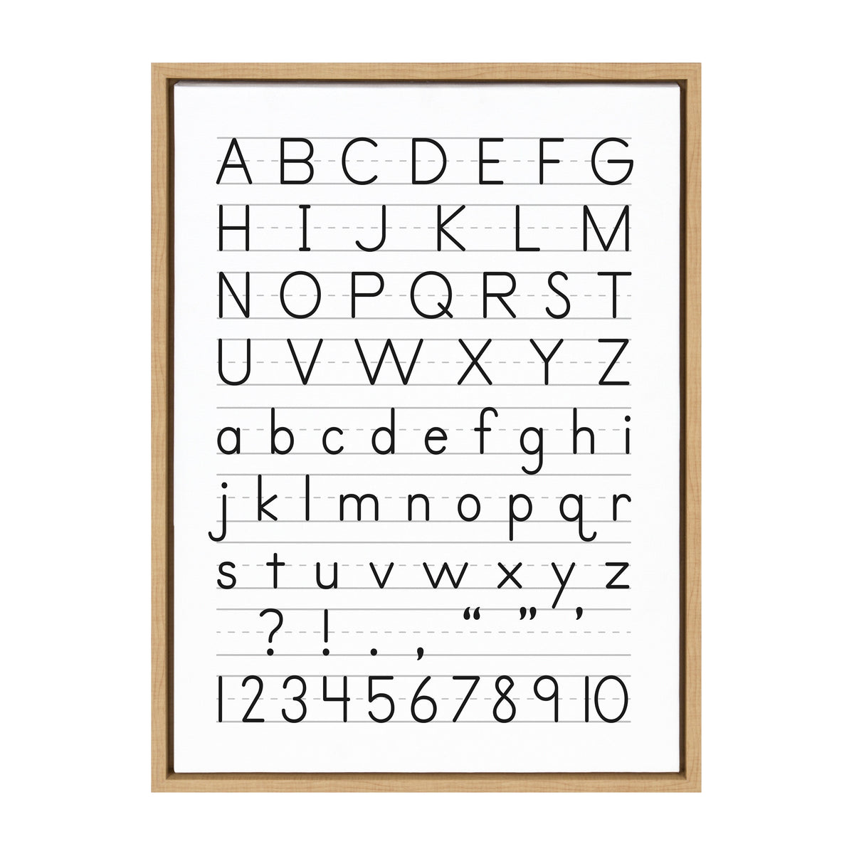 Sylvie Alphabet Penmanship Framed Canvas by The Creative Bunch Studio