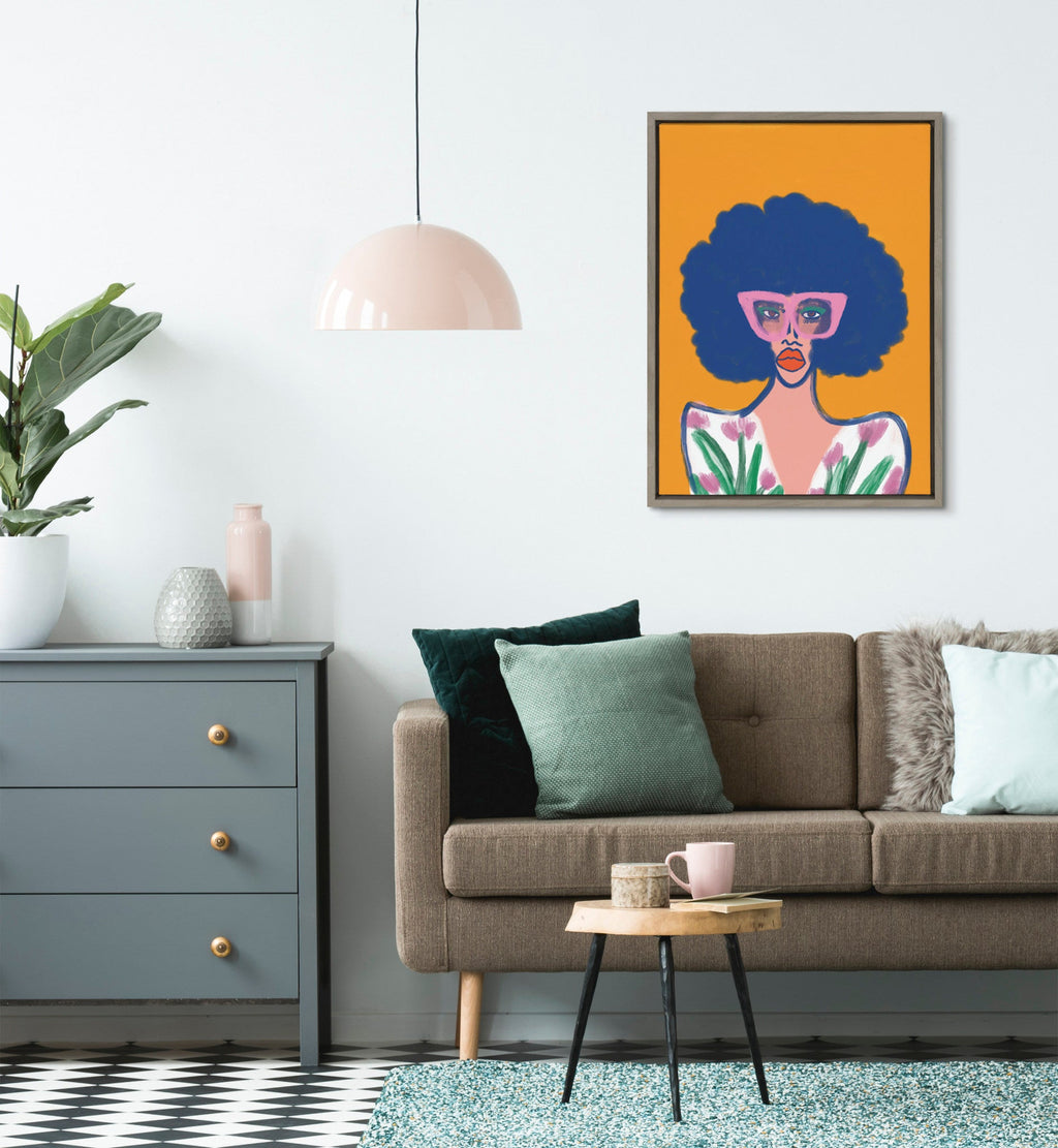 Sylvie Springtime Fierceness Framed Canvas by Kendra Dandy of Bouffants and Broken Hearts