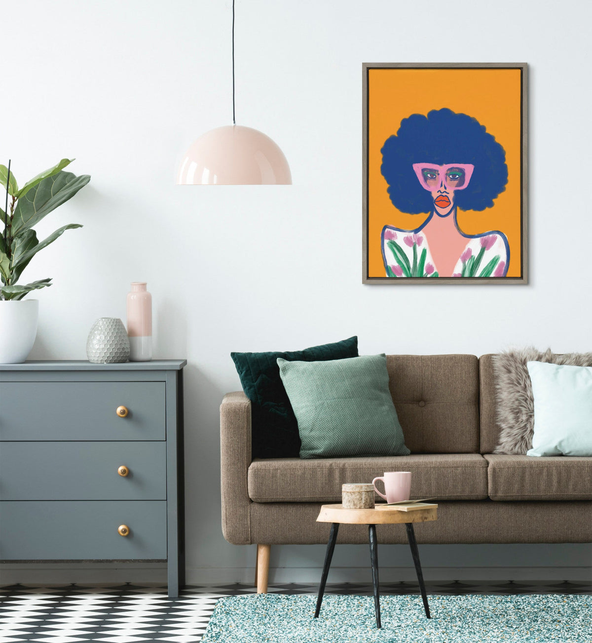 Sylvie Springtime Fierceness Framed Canvas by Kendra Dandy of Bouffants and Broken Hearts