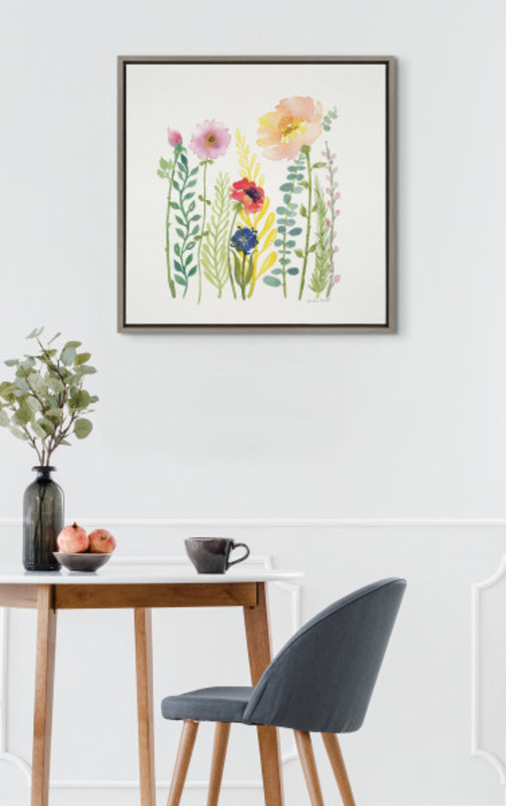 Sylvie Flowers and Ferns Framed Canvas by Patricia Shaw