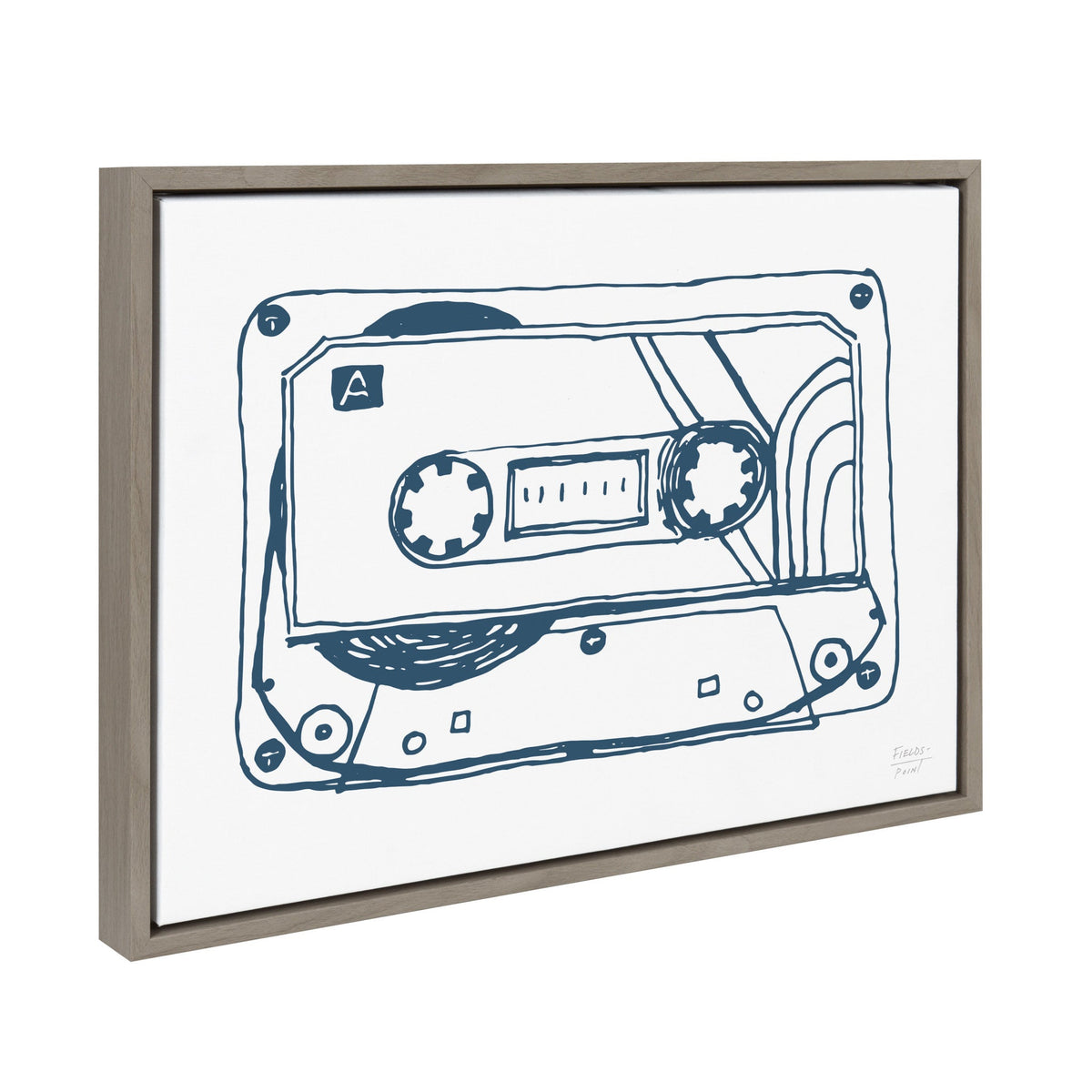 Sylvie Cassette Illustration Framed Canvas by Statement Goods