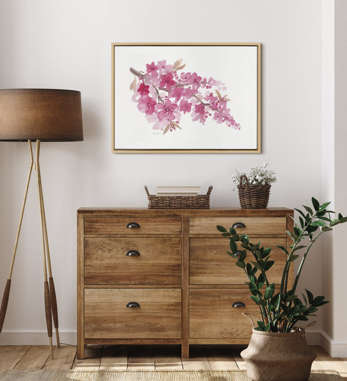 Sylvie Cherry Blossom Framed Canvas by Patricia Shaw