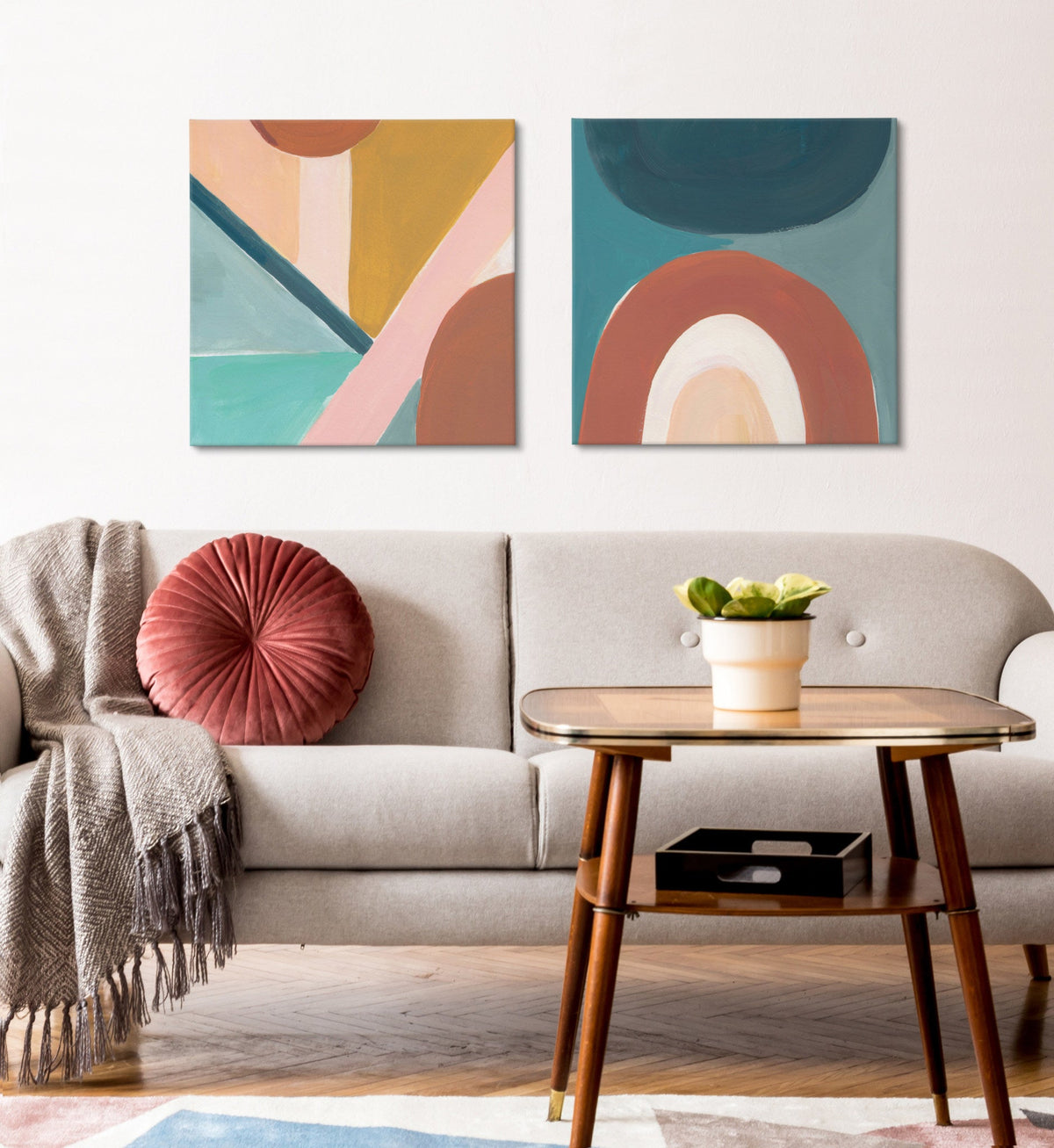 Teotitlan Valley Study Canvas Art Set of 2 by Kate Aurelia Holloway