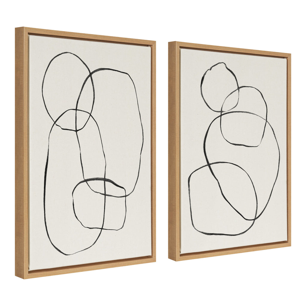 Sylvie Going in Circles Framed Textured Canvas Set of 2 by Teju Reval of SnazzyHues