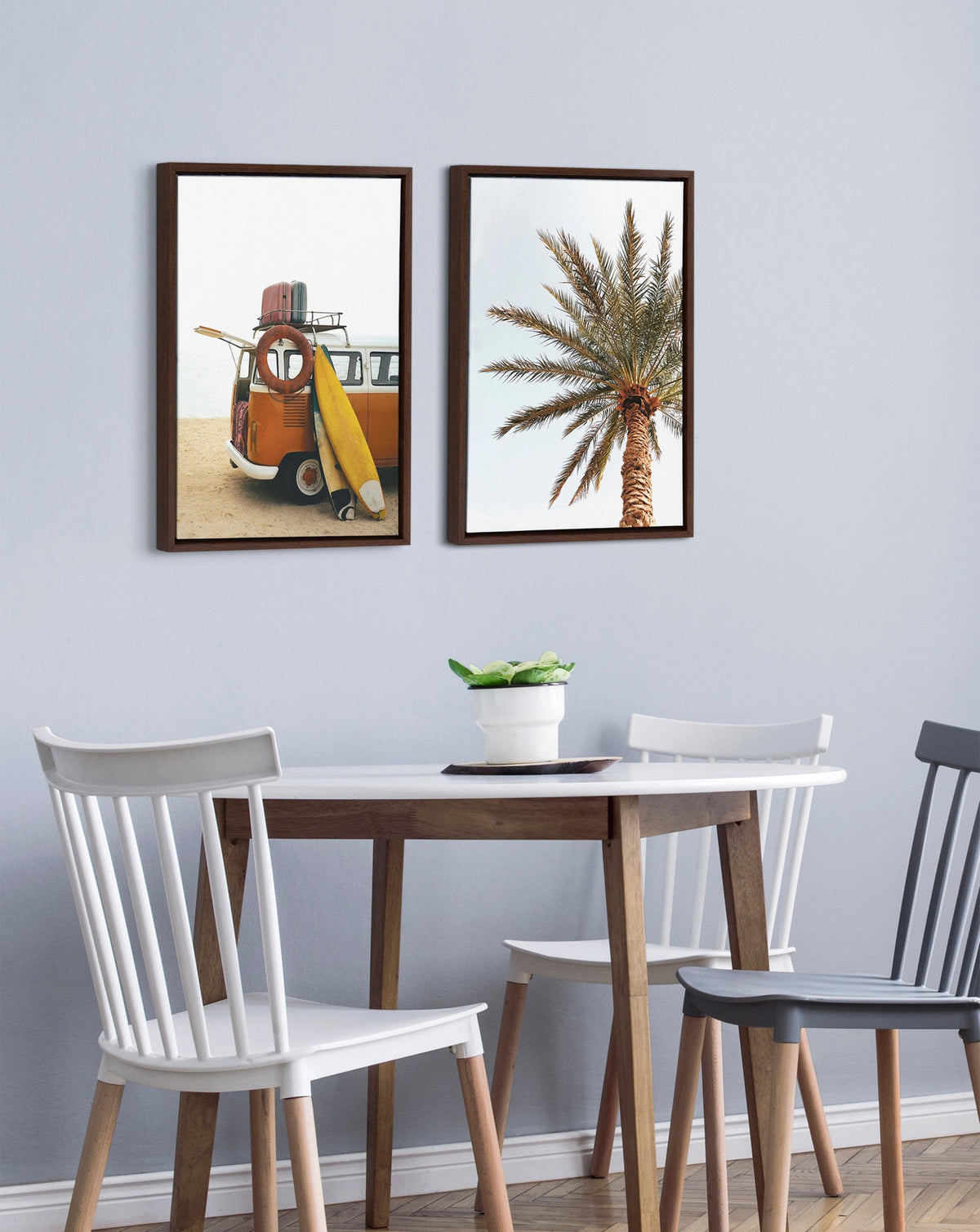 Sylvie Surfboard Paradise Framed Canvas Set of 2 by The Creative Bunch Studio
