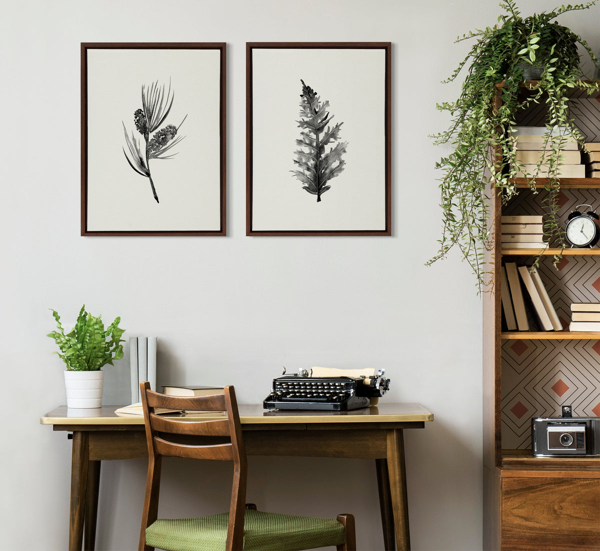Sylvie Vintage Botanical 3 and 4 Framed Canvas Set of 2 by Teju Reval of SnazzyHues