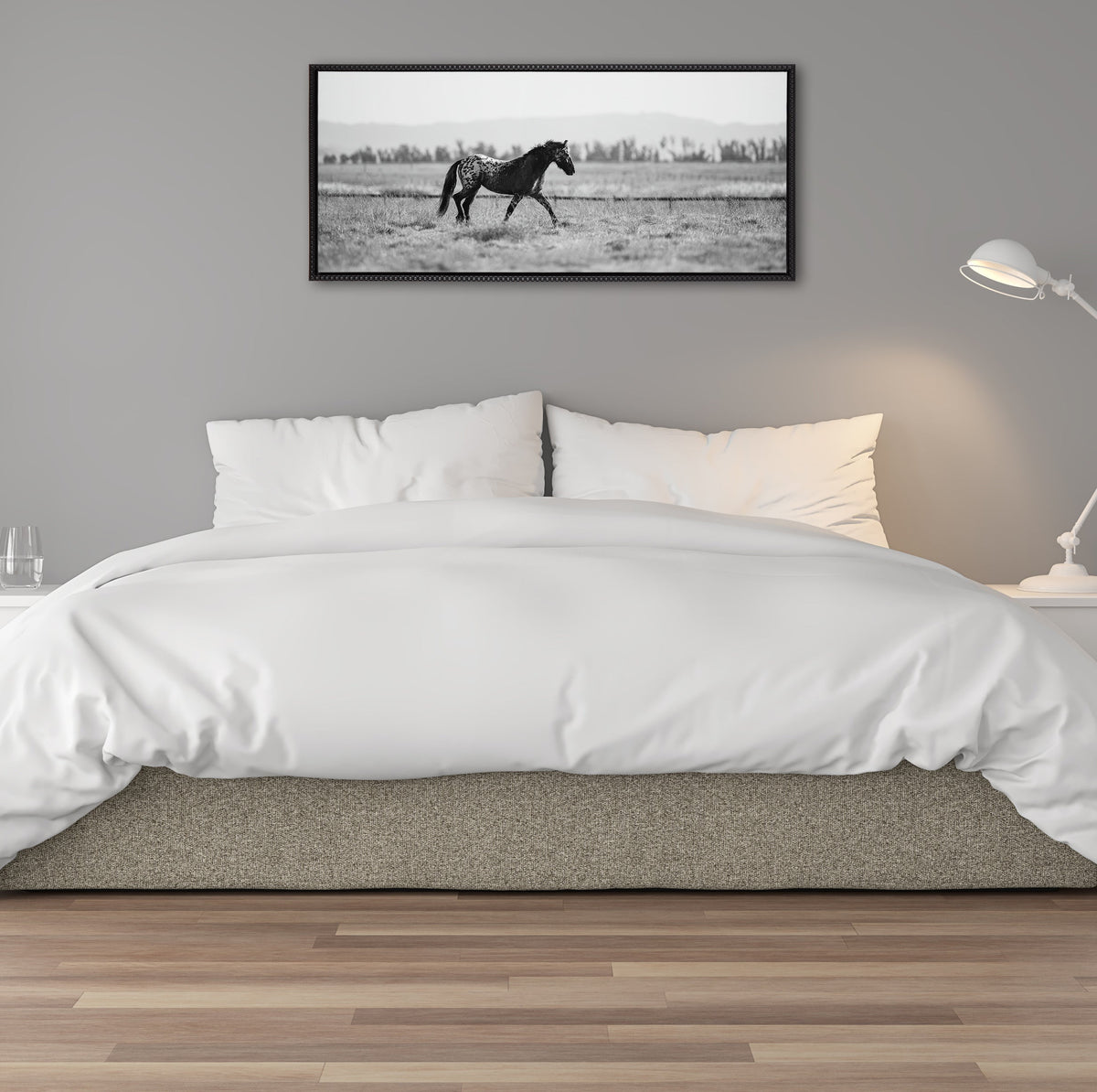 Sylvie Beaded Ursa No 1 Black and White Framed Canvas by Crystal Lynn Collins