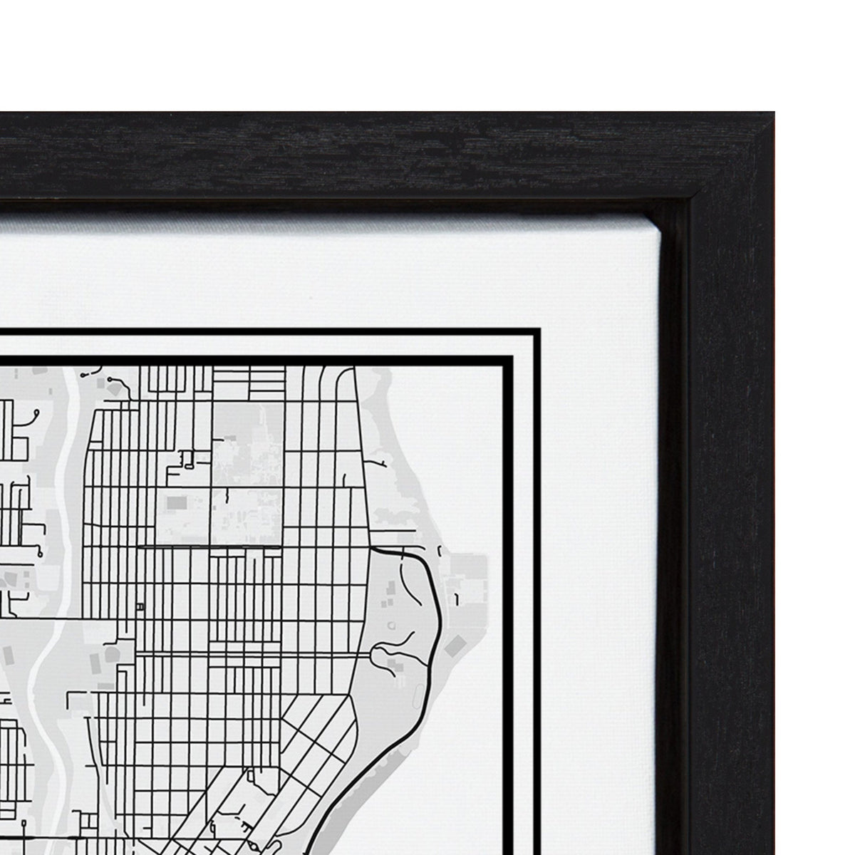 Sylvie Milwaukee Modern Map Framed Canvas by Jake Goossen