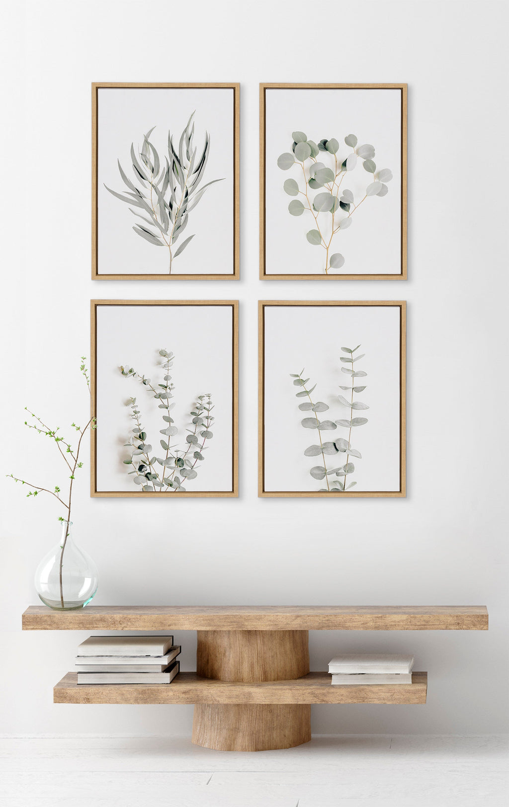 Sylvie Neutral Botanical 1 and 2 Framed Canvas Set of 2 by The Creative Bunch Studio