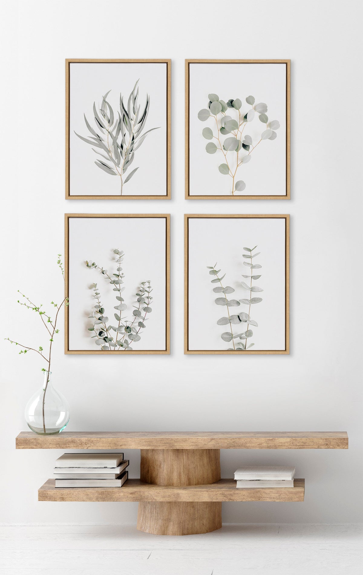 Sylvie Neutral Botanical 1 and 2 Framed Canvas Set of 2 by The Creative Bunch Studio