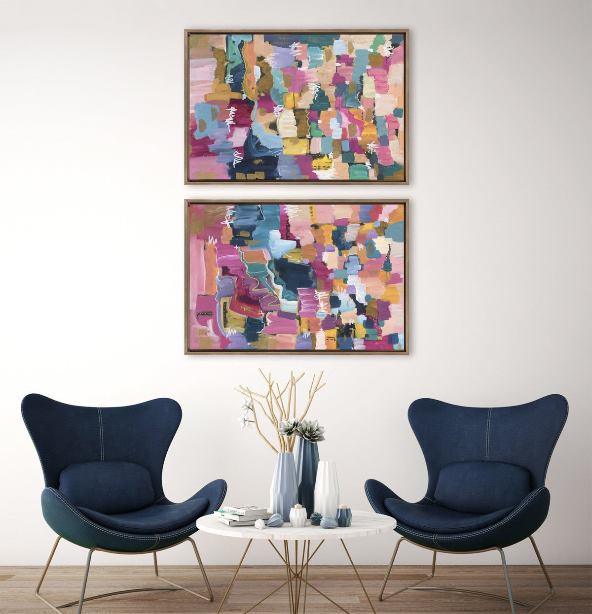 Sylvie Applause Framed Canvas Set of 2 by Leah Nadeau