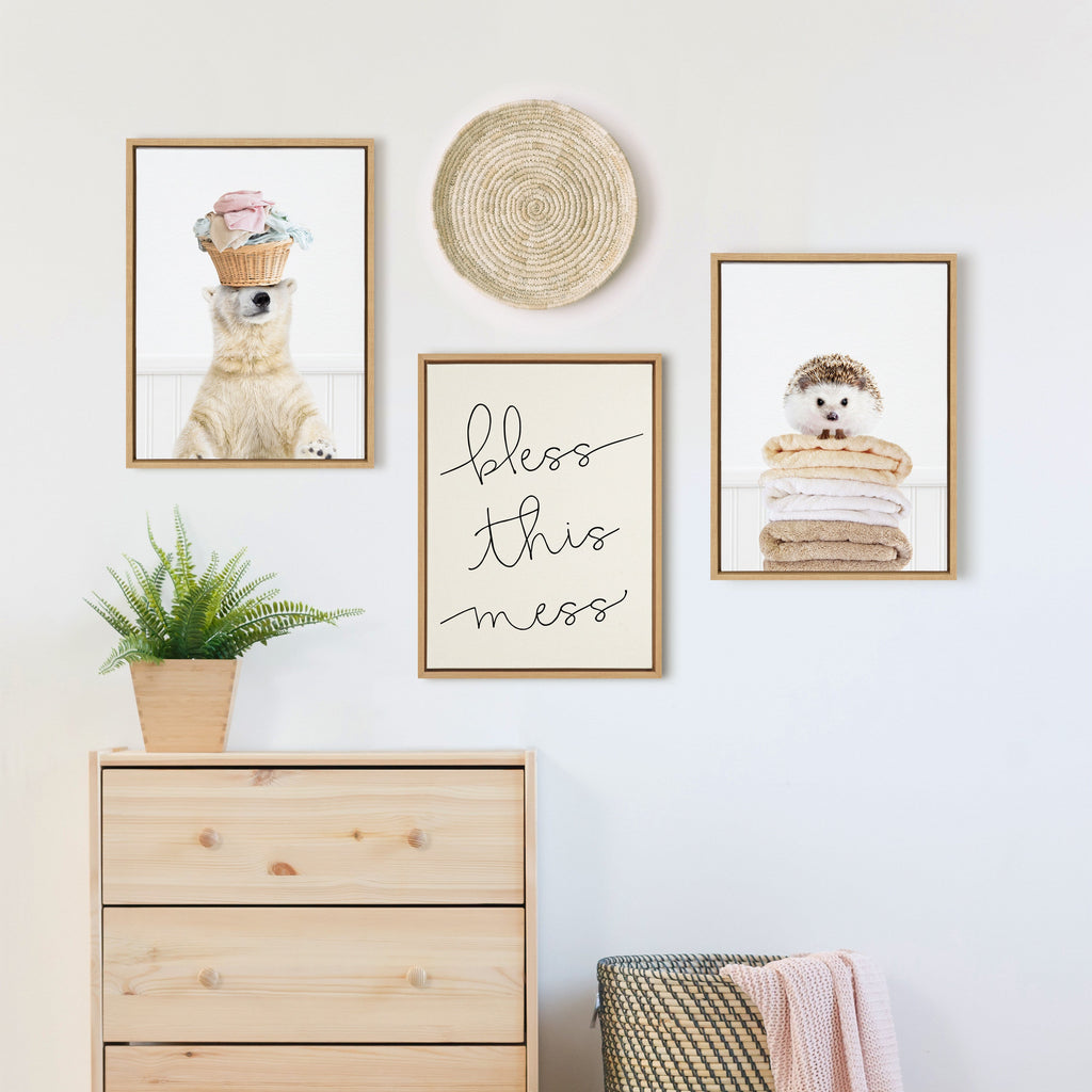 Sylvie Fold Hedgehog 1 Framed Canvas by Amy Peterson Art Studio