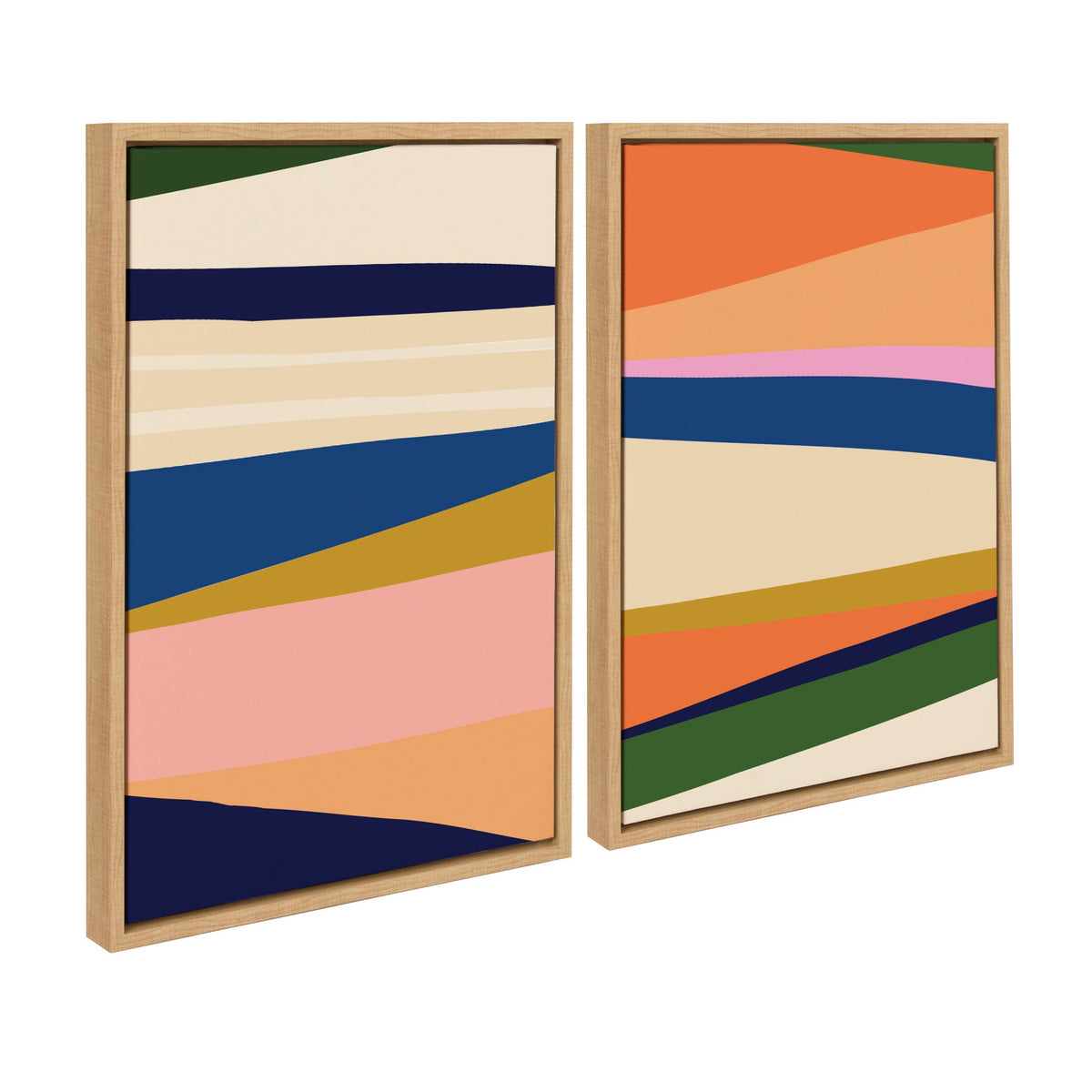 Sylvie Boho Max 1 and 2 Framed Canvas Set of 2 by The Creative Bunch Studio
