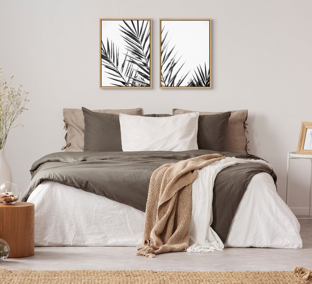 Sylvie Palm I and II BW Framed Canvas Set of 2 by Amy Lighthall